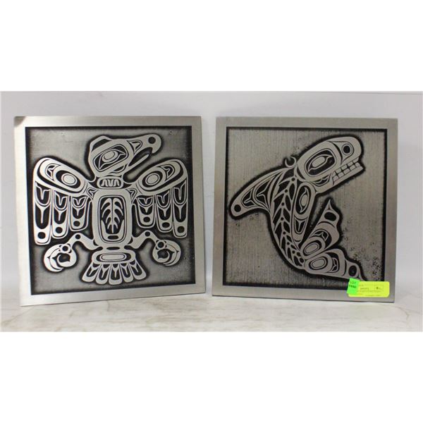 PAIR OF ORCHARD STUDIO HAIDA WALL PLAQUES