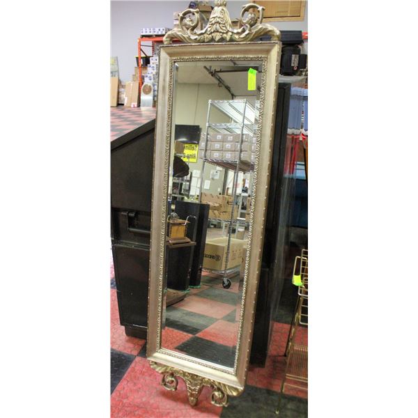 DELICATE ORNATELY FRAMED WALL MIRROR APPROX L-4FT