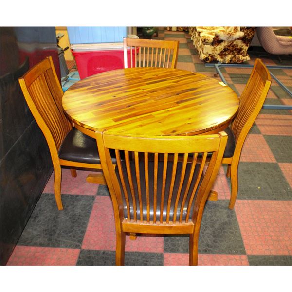 SOLID WOOD ROUND KITCHEN TABLE WITH