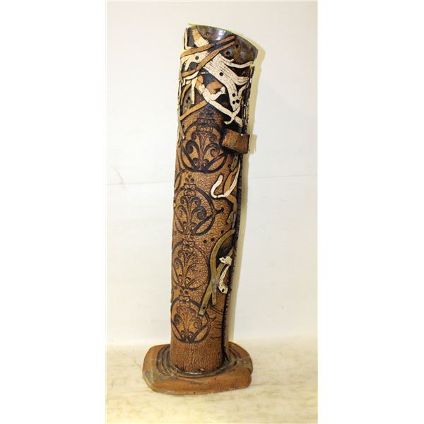 ORNATE HANDMADE POTTERY FLOOR VASE