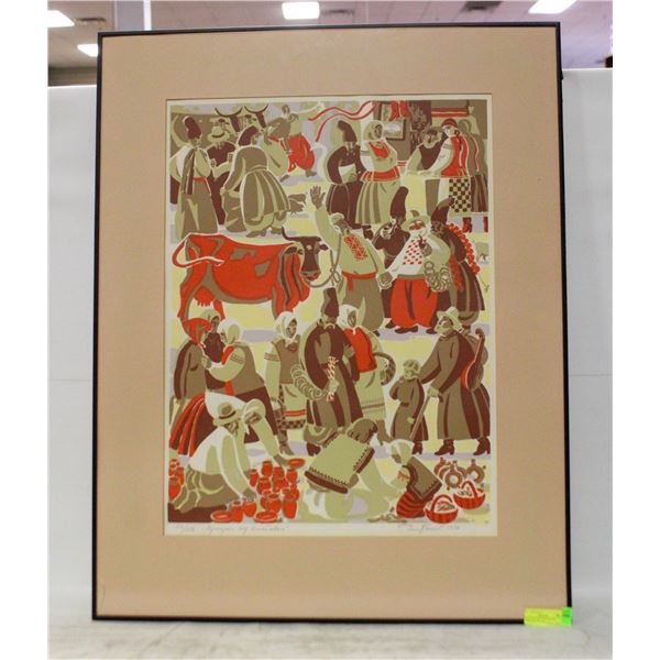 LARGE FRAMED 1974 SIGNED NUMBERED 106/150