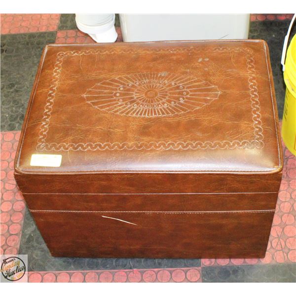 VINTAGE RECORD STOOL 16"X22"X15" HIGH