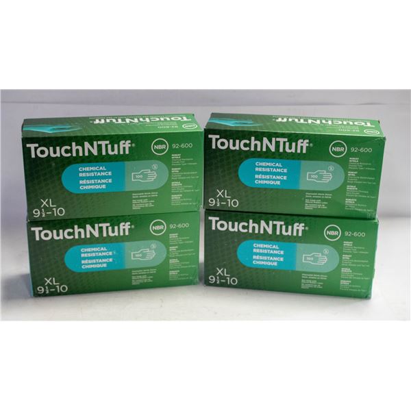 4 BOXES OF XL CHEMICAL RESISTANT GLOVES