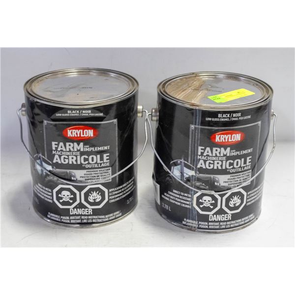 TWO 3.78L DAMAGED CANS BLACK LOW GLOSS