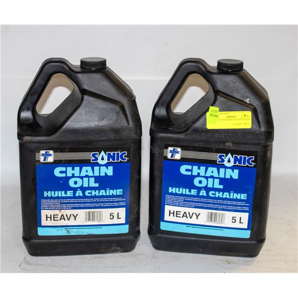 TWO 5L JUGS SONIC HEAVY CHAIN OIL