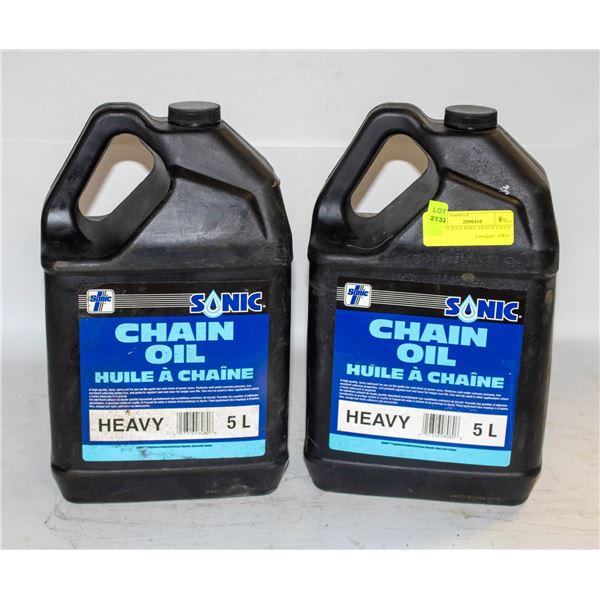 TWO 5L JUGS SONIC HEAVY CHAIN OIL