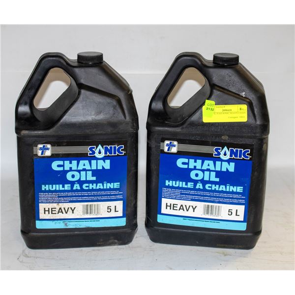 TWO 5L JUGS SONIC HEAVY CHAIN OIL