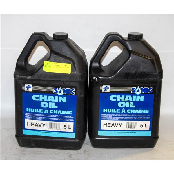 TWO 5L JUGS SONIC HEAVY CHAIN OIL