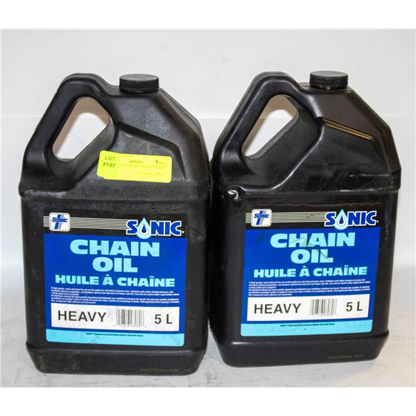 TWO 5L JUGS SONIC HEAVY CHAIN OIL