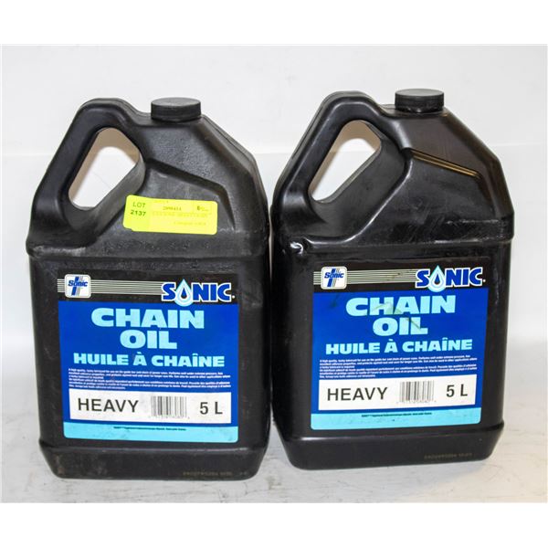 TWO 5L JUGS SONIC HEAVY CHAIN OIL