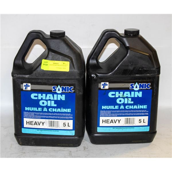 TWO 5L JUGS SONIC HEAVY CHAIN OIL