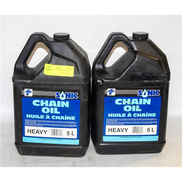 TWO 5L JUGS SONIC HEAVY CHAIN OIL