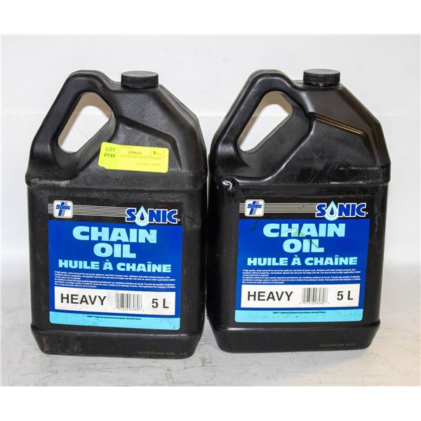 TWO 5L JUGS SONIC HEAVY CHAIN OIL