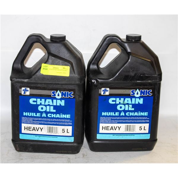 TWO 5L JUGS SONIC HEAVY CHAIN OIL