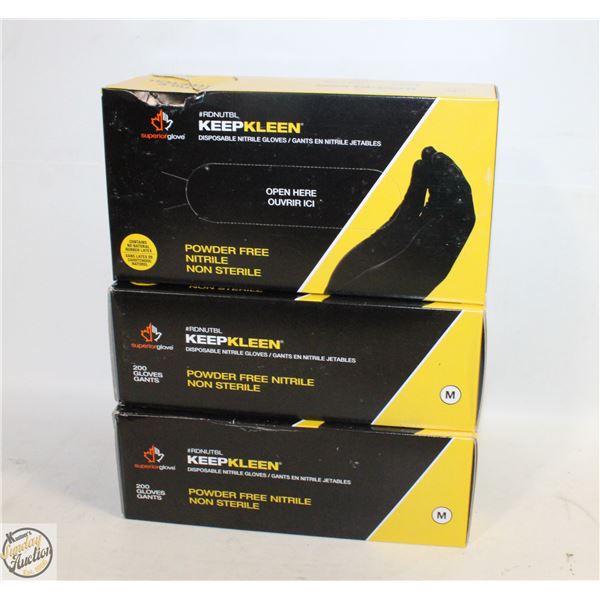 3 BOXES OF MEDIUM POWDER FREE GLOVES