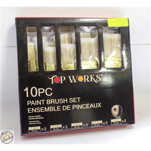 TOP WORKS 10PCS PAINT BRUSH SET