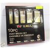 Image 1 : TOP WORKS 10PCS PAINT BRUSH SET