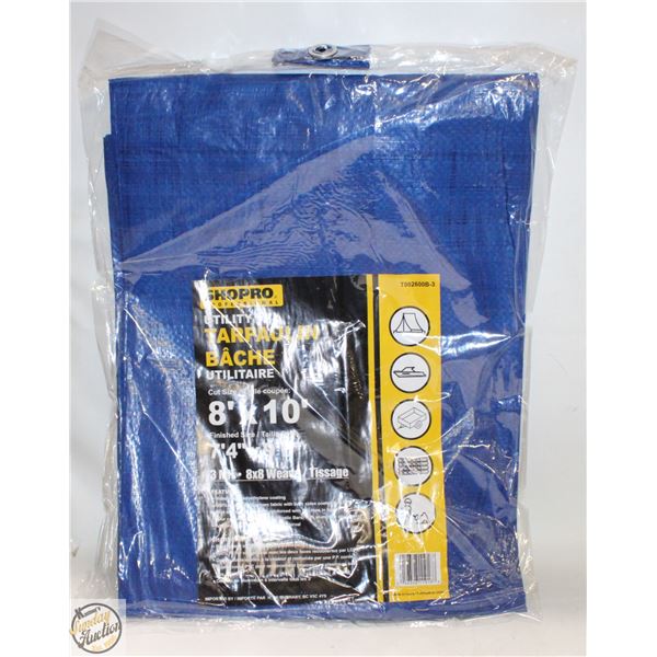 SHOPRO 8FT X 10FT UTILITY TARP - BLUE