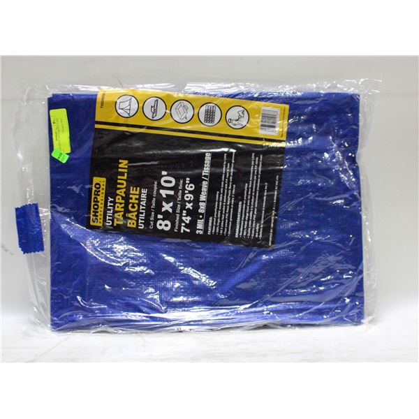 SHOPRO 8FT X 10FT UTILITY TARP - BLUE