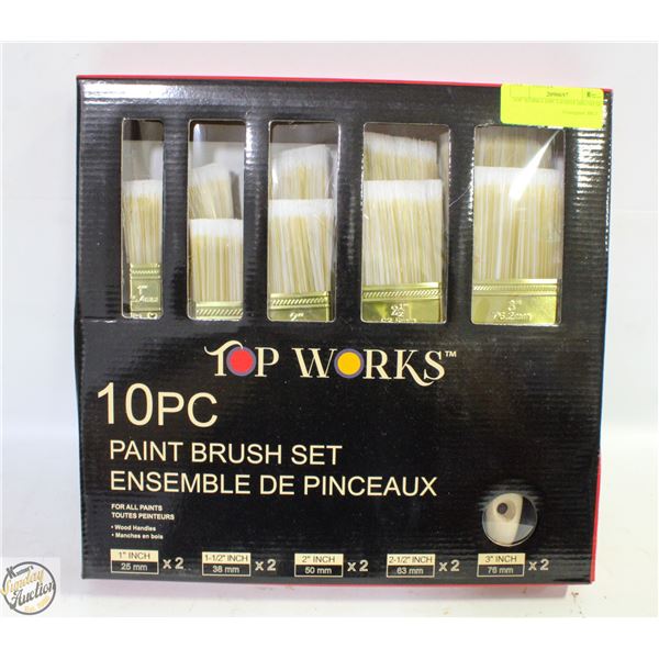 TOP WORKS 10PCS PAINT BRUSH SET