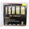 Image 1 : TOP WORKS 10PCS PAINT BRUSH SET