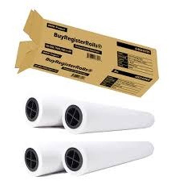 NEW 4 X 36" X 150' REGISTER ROLLS PLOTTER PAPER