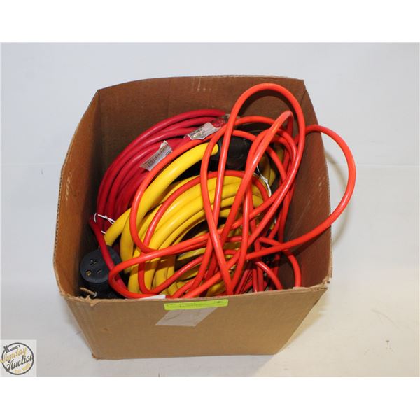 BOX OF EXTENSION CORDS