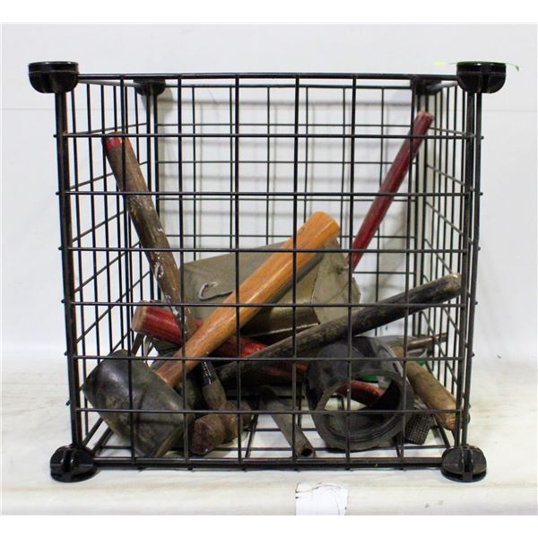 BOX OF HAMMERS RUBBER MALLETS