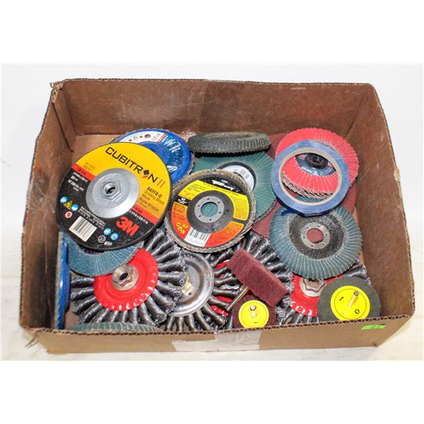 CASE OF VARIOUS GRINDING/BUFFING WHEELS 25 NEW PCS