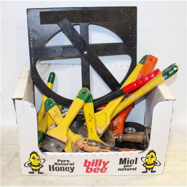 BOX OF PAINT SCRAPERS NUMEROUS TAPE