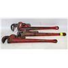 Image 1 : THREE 24" RIGID STEEL PIPE WRENCHES