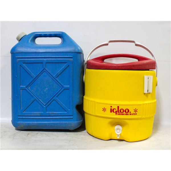 IGLOO WATER COOLER+WATER CARRY CONTAINER