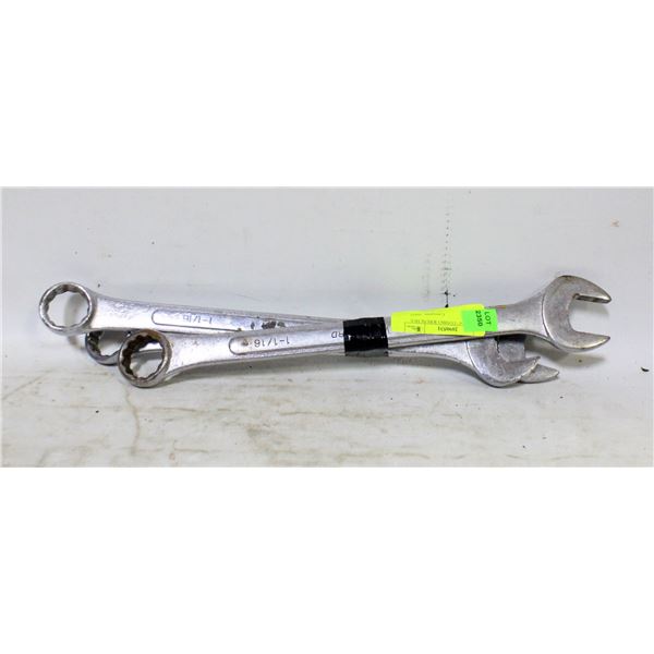 THREE 1-1/16" COMBO WRENCHES
