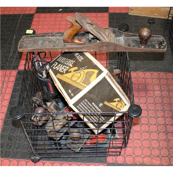 CRATE OF VARIOUS TYPES OF WOOD PLANES