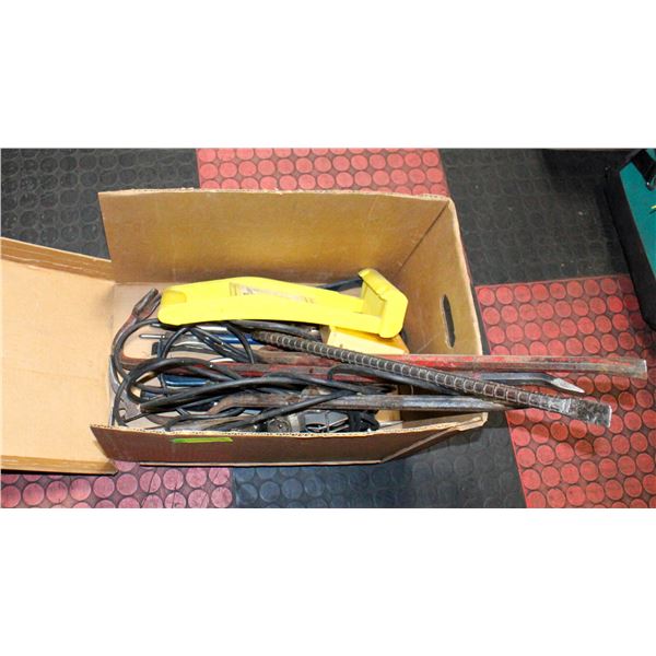 ONE BOX OF WRECKING BARS NAIL PULLERS