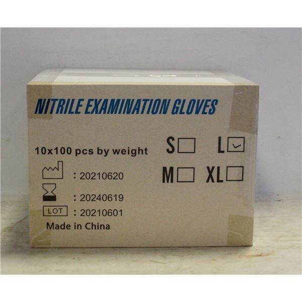 CASE WITH 1000 SIZE L NITRILE EXAM GLOVES