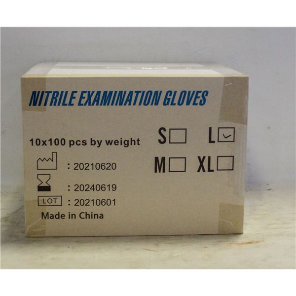 CASE WITH 1000 SIZE L NITRILE EXAM GLOVES