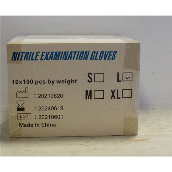 CASE WITH 1000 SIZE L NITRILE EXAM GLOVES