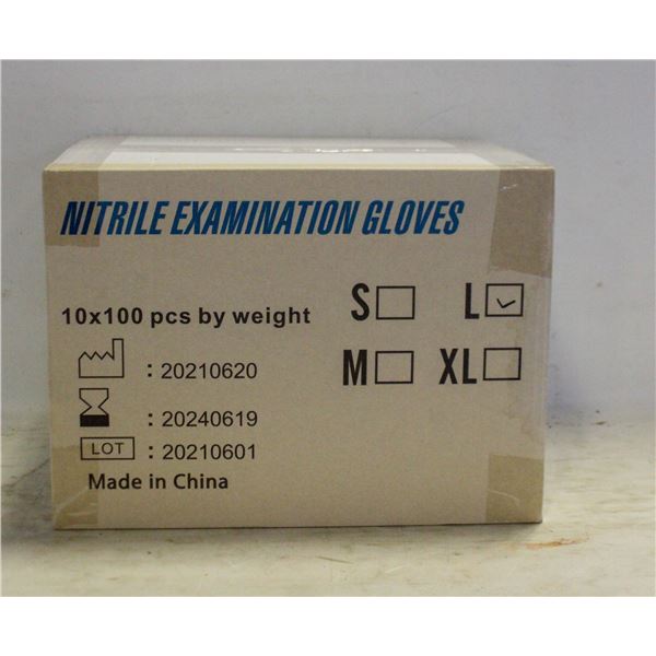 CASE WITH 1000 SIZE L NITRILE EXAM GLOVES