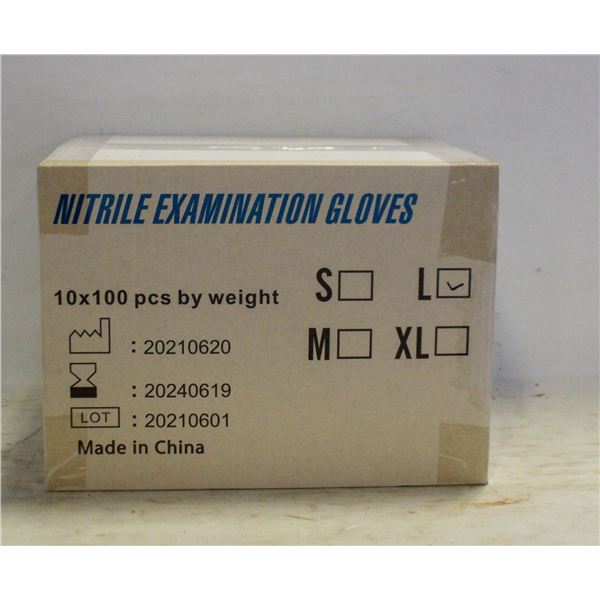 CASE WITH 1000 SIZE L NITRILE EXAM GLOVES