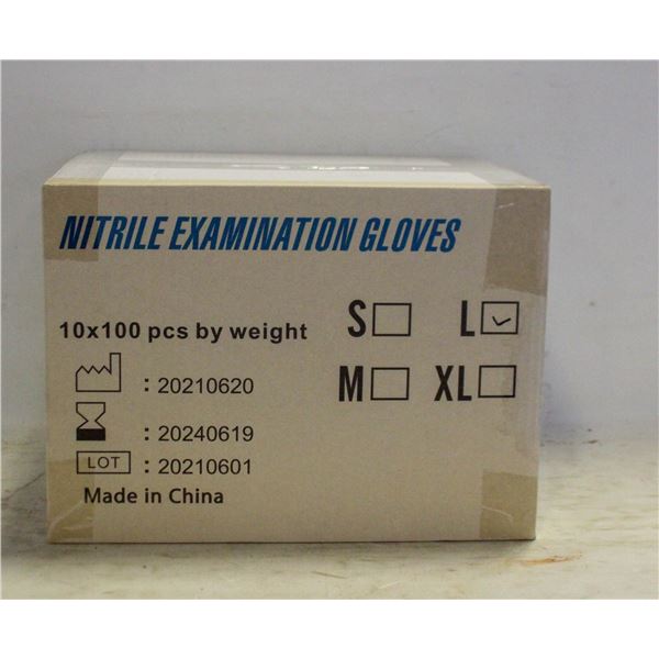 CASE WITH 1000 SIZE L NITRILE EXAM GLOVES
