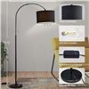 Image 3 : 1 GyroVu Dimmable Modern Arc Standing Floor Lamp (71") w/ Black Hanging Shade - NEW IN BOX!
