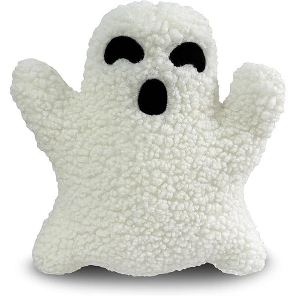 1 Cute Ghost Pillow Plush - 12inch Size - Spooky Ghost Decor Pillow - New Sealed