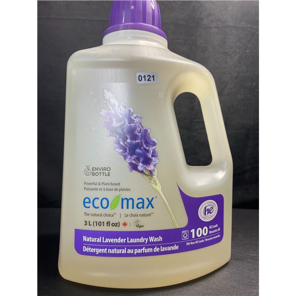 1 Jug of Eco Max Powerful & Plant-Based Natural Lavender Laundry Wash - 3L/100 Loads - New