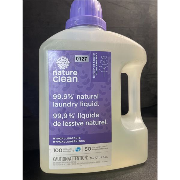1 Nature Clean Hypoallergenic 99.9% Natural Laundry Liquid - 3L/100 Loads - Lavender Fields - New