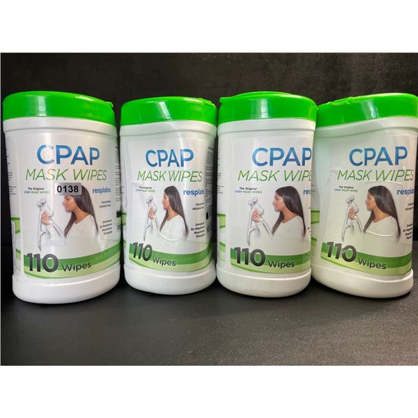 4 Tubs of CPAP Mask Cleaning Wipes - 100 Wipes Each - New