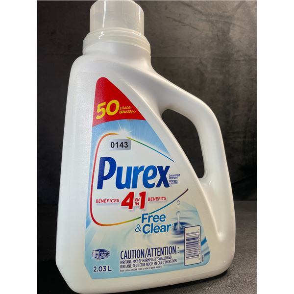 1 Jug of Purex 4-in-1 Free & Clear Liquid Laundry Detergent - 2.03L/50 Loads - New