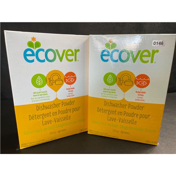 2 Boxes of Ecover Natural Plant-Based Dishwasher Detergent/Powder - Citrus - 1.36kg - New Sealed