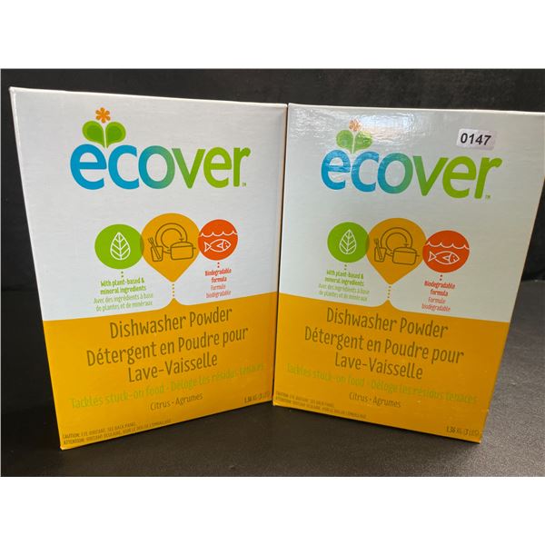 2 Boxes of Ecover Natural Plant-Based Dishwasher Detergent/Powder - Citrus - 1.36kg - New Sealed