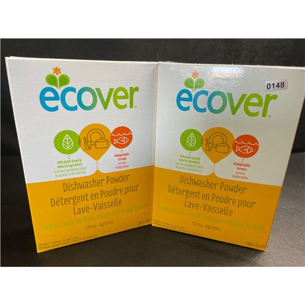 2 Boxes of Ecover Natural Plant-Based Dishwasher Detergent/Powder - Citrus - 1.36kg - New Sealed